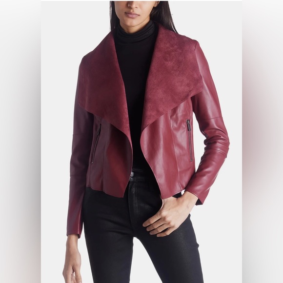 bagatelle Jackets & Blazers - BAGATELLE FAUX LEATHER OPEN FRONT DRAPE JACKET SIZE MEDIUM